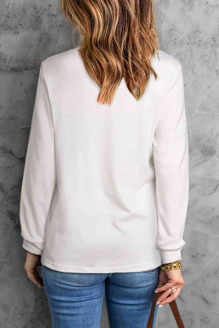 Round Neck Long Sleeve Top | 1mrk.com