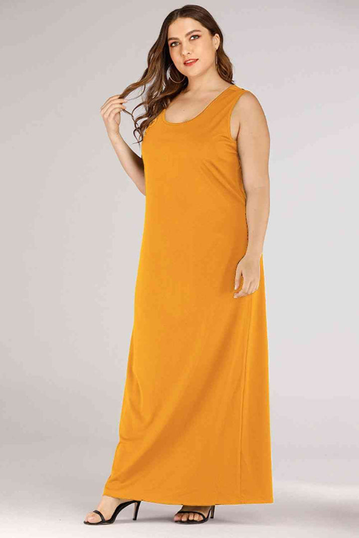 Plus Size Scoop Neck Maxi Tank Dress |1mrk.com