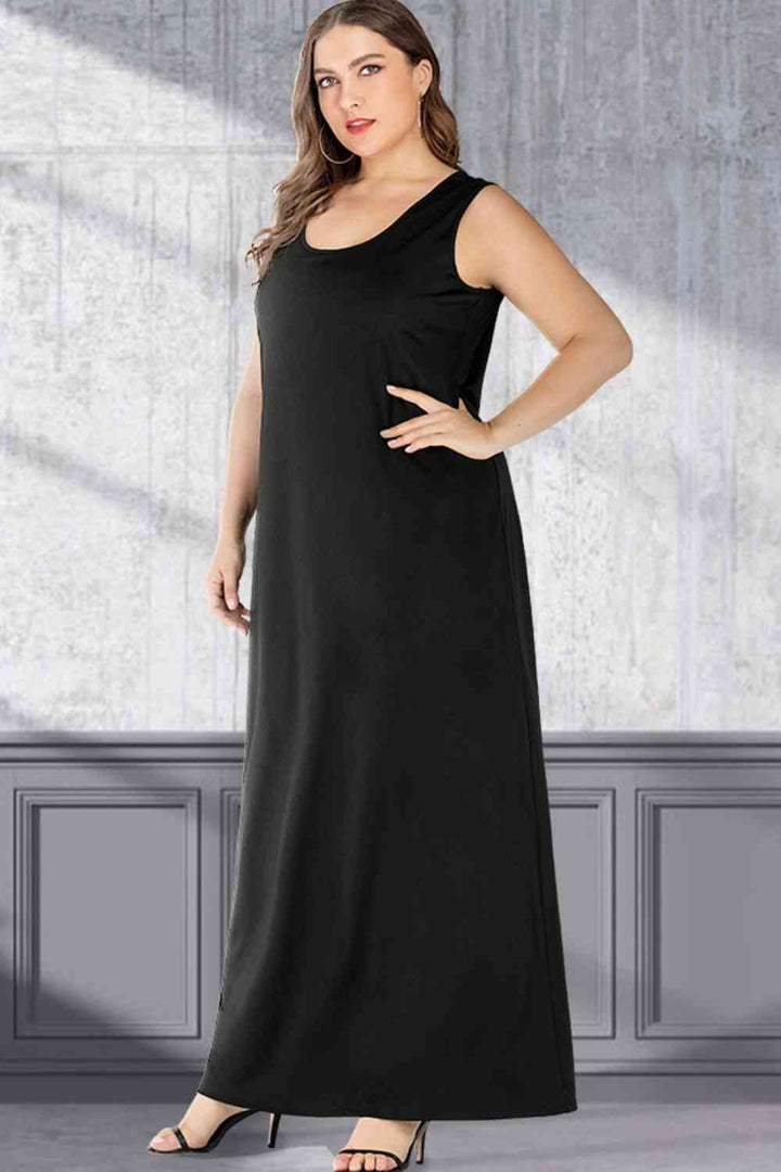 Plus Size Scoop Neck Maxi Tank Dress |1mrk.com