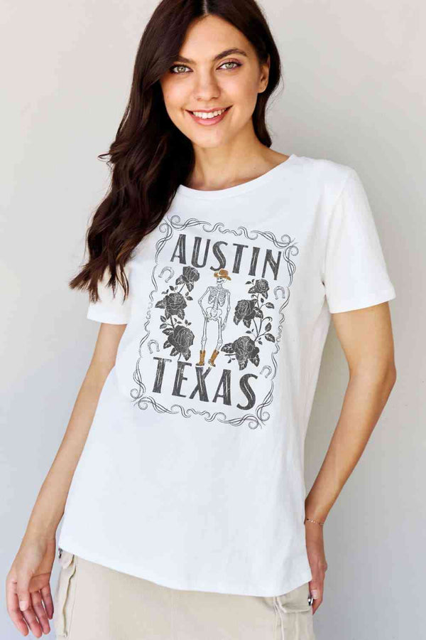 Simply Love Full Size AUSTIN  TEXAS Graphic Cotton T-Shirt | 1mrk.com