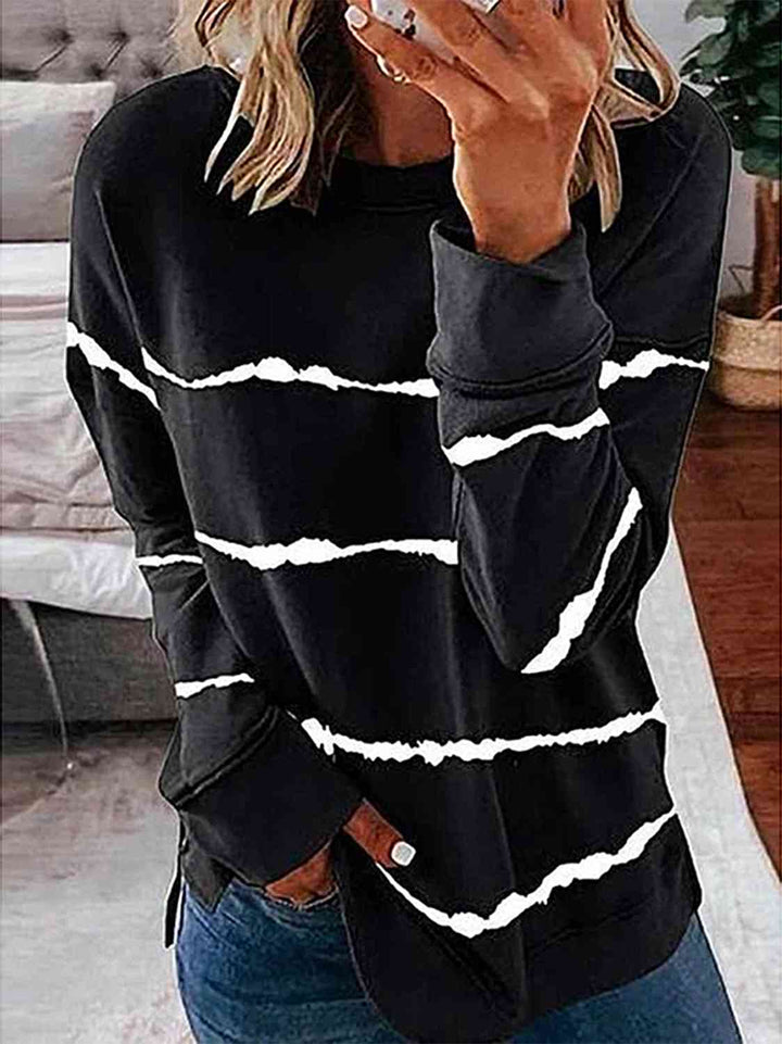 Striped Round Neck T-Shirt |1mrk.com