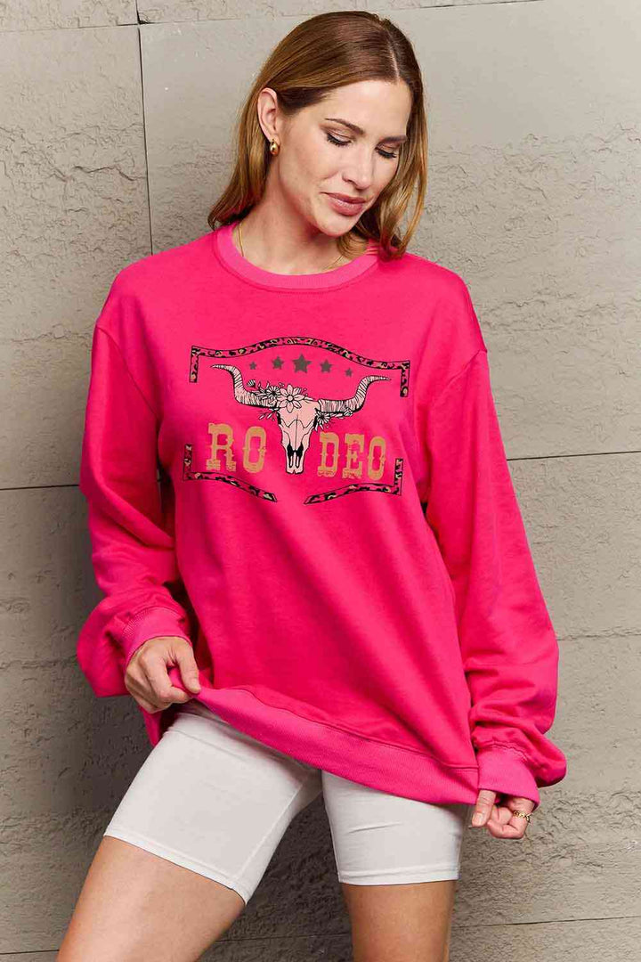 Simply Love Simply Love Full Size Round Neck Dropped Shoulder RODEO Graphic Sweatshirt |1mrk.com