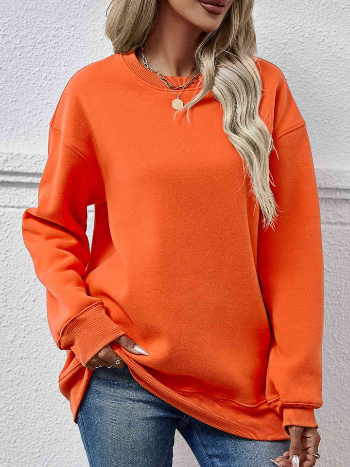 Round Neck Long Sleeve Sweatshirt |1mrk.com