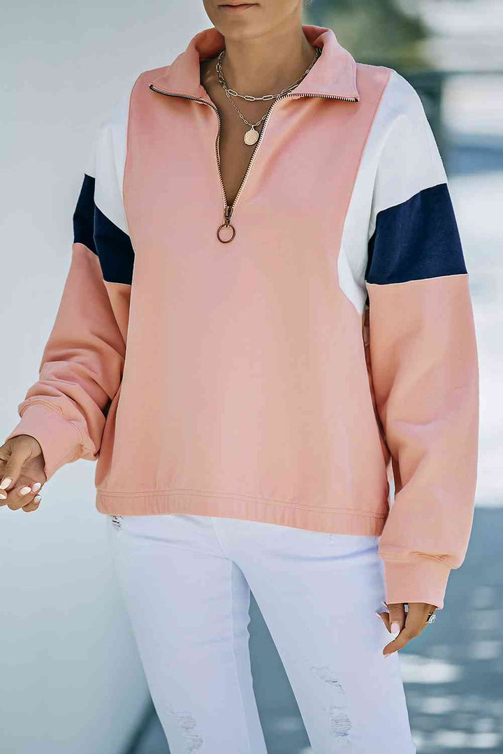 Color Block Quarter Zip Sweatshirt |1mrk.com