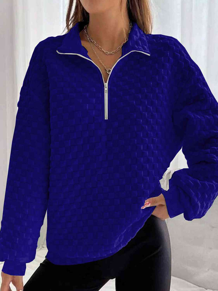 Half Zip Collared Neck Sweatshirt |1mrk.com