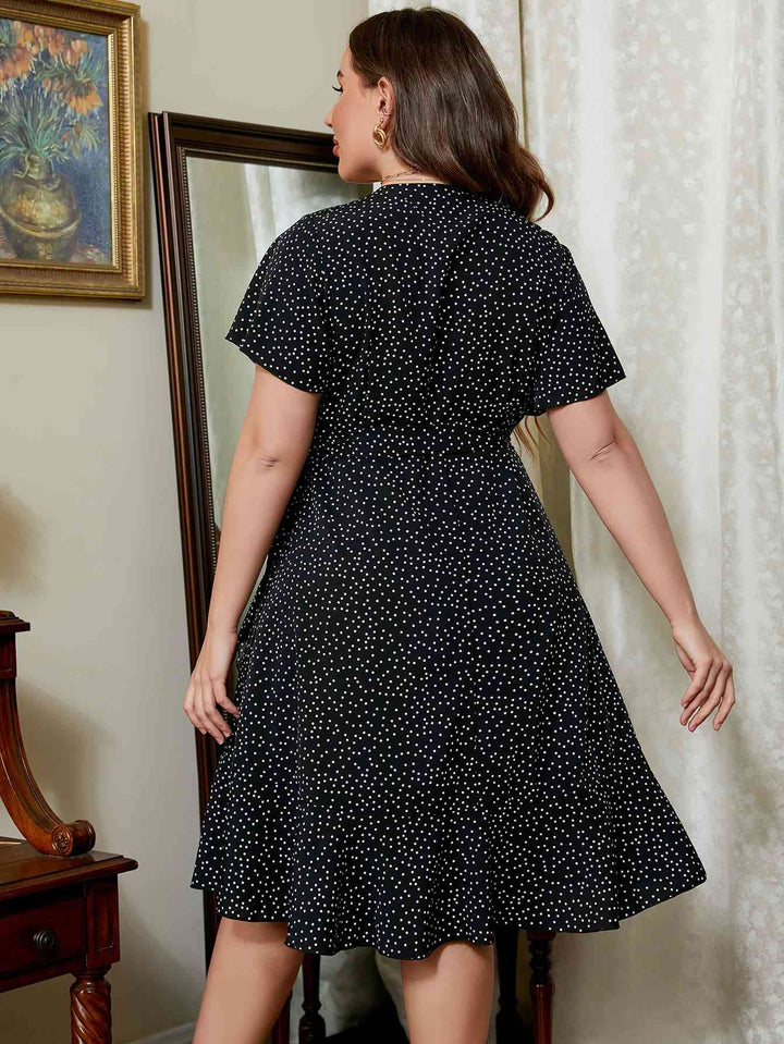 Plus Size Printed Short Sleeve Dress |1mrk.com