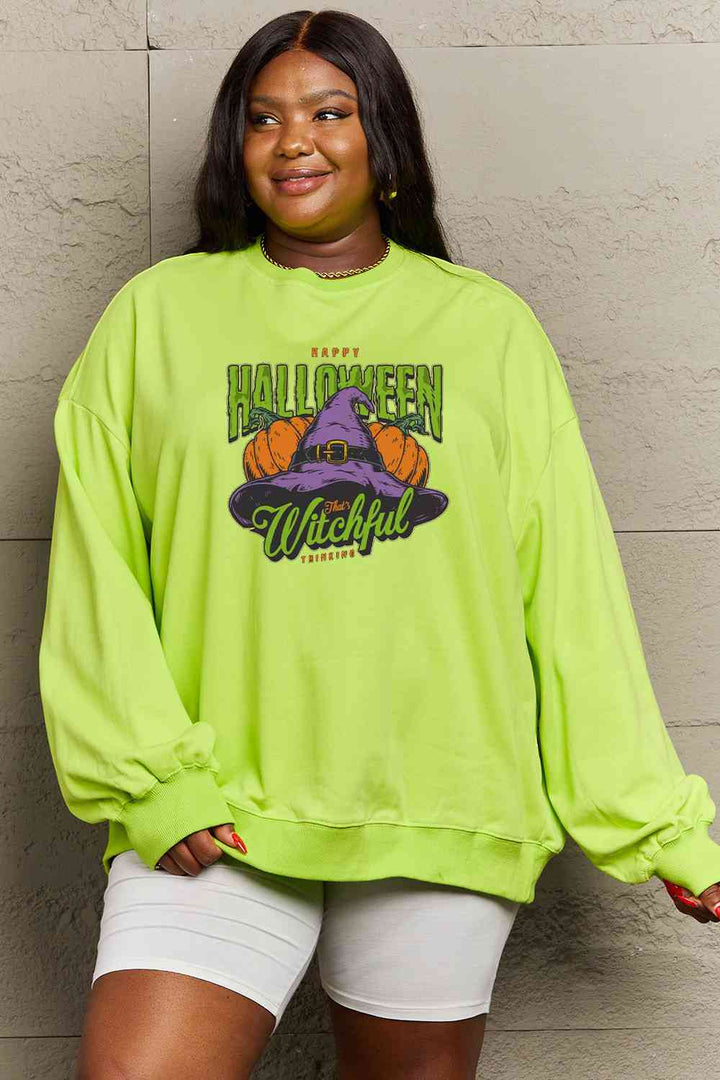 Simply Love Full Size Witch Hat Graphic Sweatshirt |1mrk.com