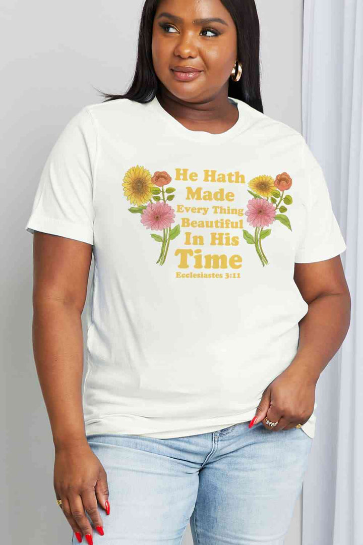 Simply Love Full Size HE HATH MADE EVERY THING BEAUTIFUL IN HIS TIME ECCLESIATES 3:11 Graphic Cotton Tee | 1mrk.com