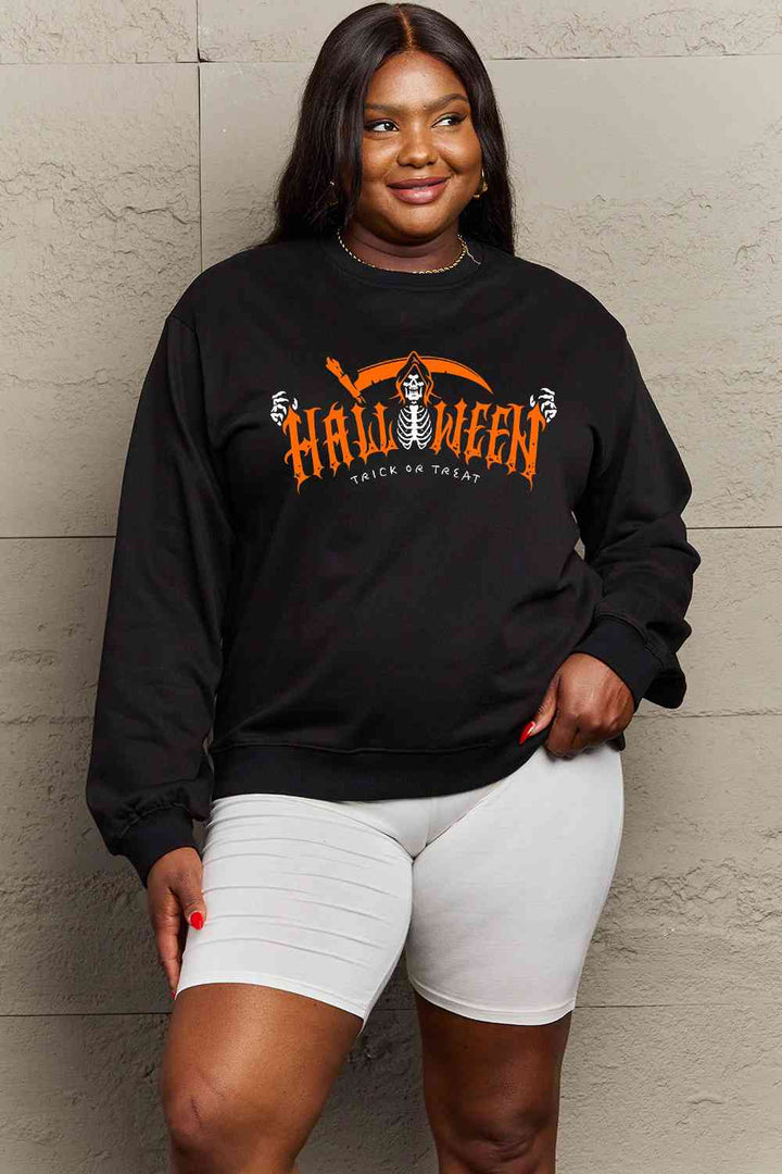 Simply Love Full Size HALLOWEEN TRICK OR TREAT Graphic Sweatshirt |1mrk.com