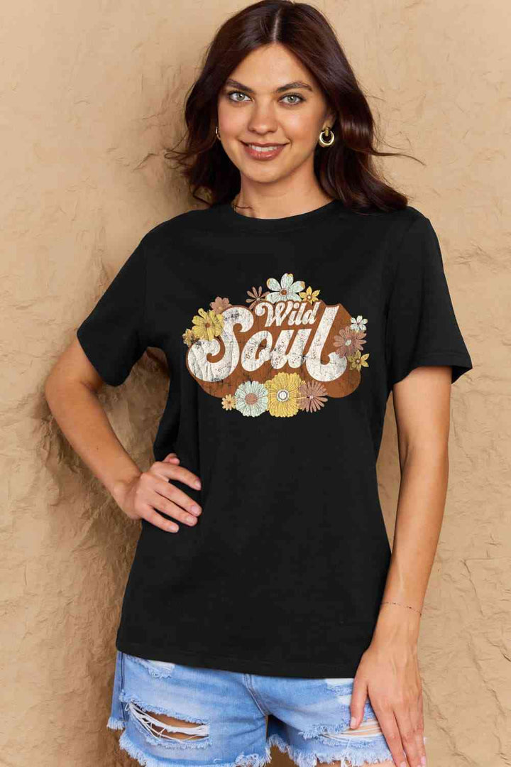 Simply Love Full Size WILD SOUL Graphic Cotton T-Shirt | 1mrk.com