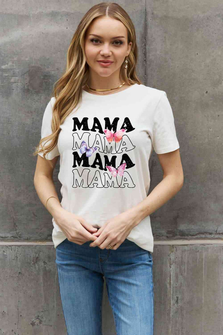 Simply Love MAMA Butterfly Graphic Cotton T-Shirt | 1mrk.com