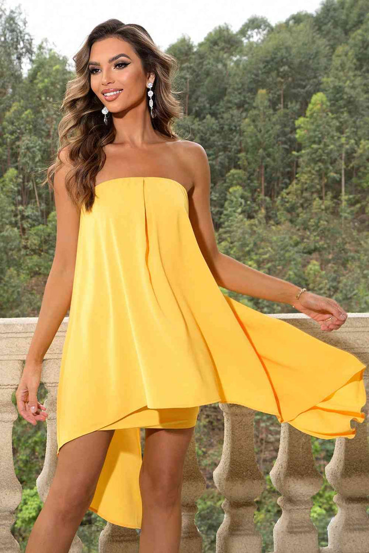 Strapless Slit Layered Dress | 1mrk.com