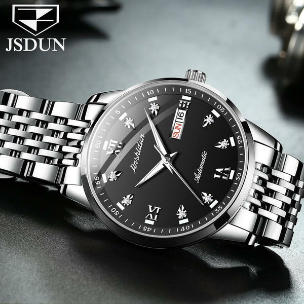 JSDUN 8904 Watch JSDUN Luxury Brand Diamond Stainless Steel Band JSDUN