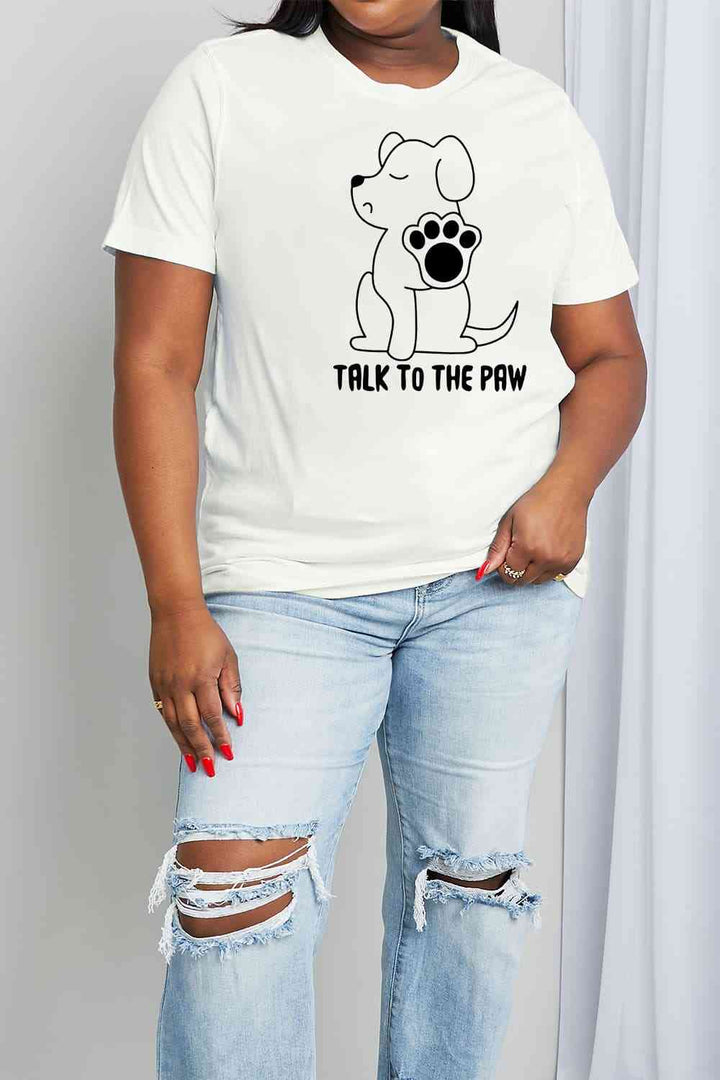 Simply Love Simply Love Full Size TALK TO THE PAW Graphic Cotton Tee | 1mrk.com