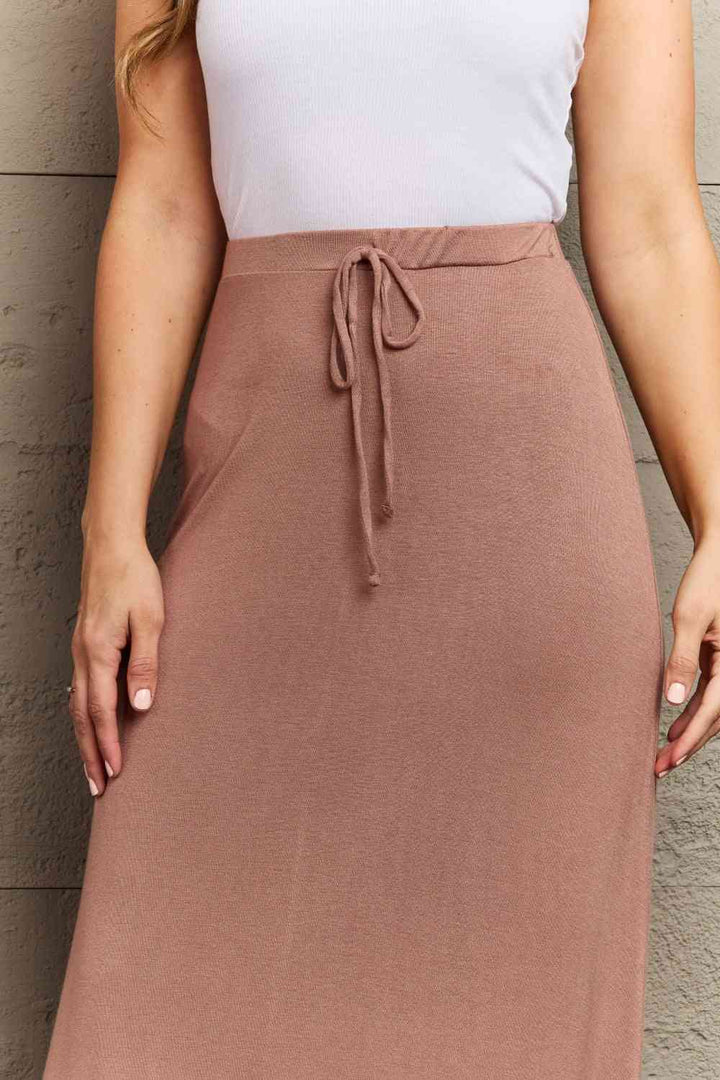 Culture Code For The Day Full Size Flare Maxi Skirt in Chocolate |1mrk.com