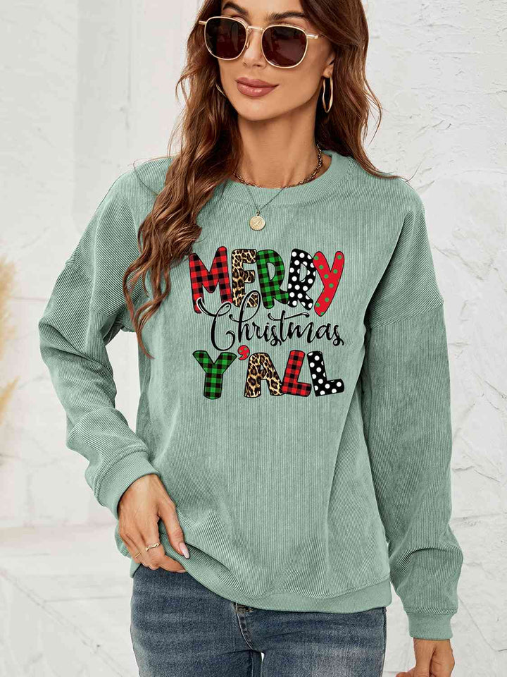 MERRY CHRISTMAS Y'ALL Graphic Sweatshirt | 1mrk.com