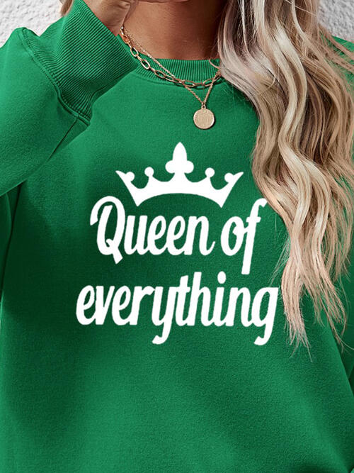 QUEEN OF EVERYTHING Round Neck Sweatshirt |1mrk.com