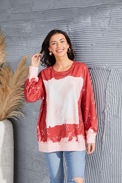 Tie Dye  Round Neck Long Sleeve Sweatshirt |1mrk.com