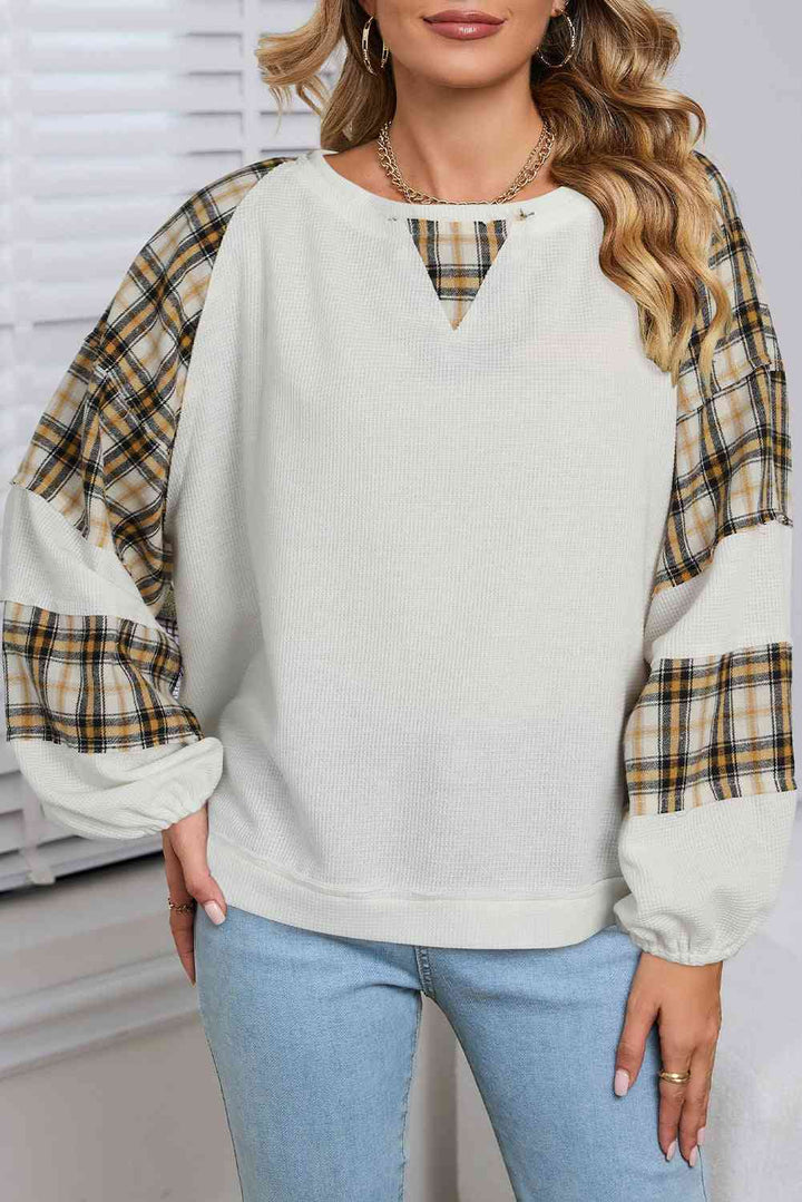 Printed Round Neck Long Sleeve Sweatshirt |1mrk.com