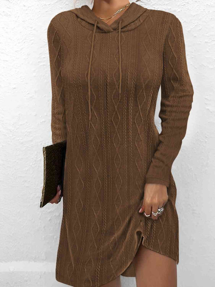 Drawstring Hooded Sweater Dress | 1mrk.com