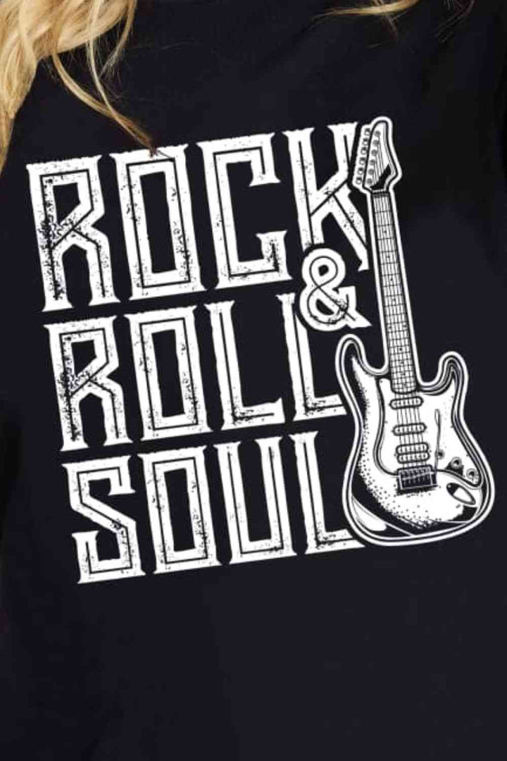 Simply Love Full Size ROCK & ROLL SOUL Graphic Cotton T-Shirt | 1mrk.com