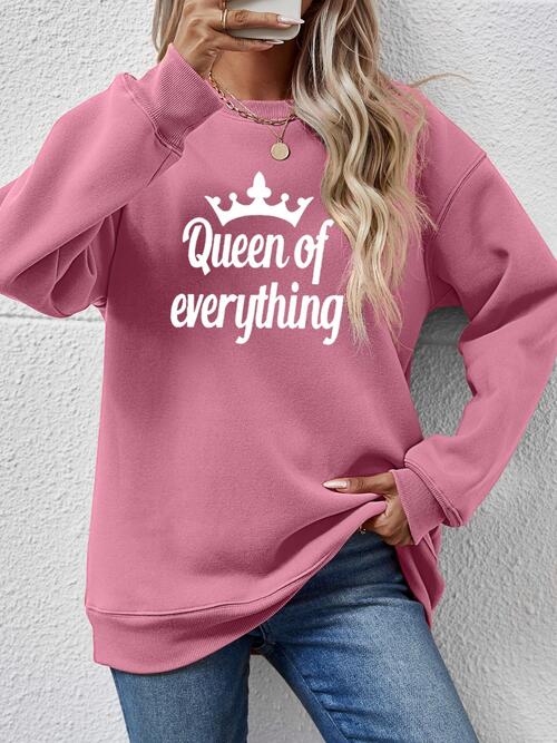 QUEEN OF EVERYTHING Round Neck Sweatshirt |1mrk.com