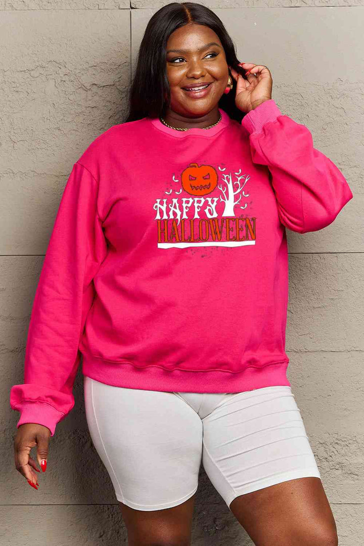 Simply Love Full Size HAPPY HALLOWEEN Graphic Sweatshirt |1mrk.com