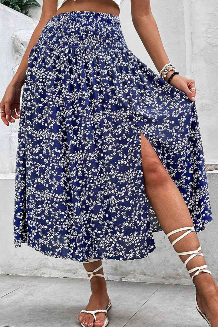 Ditsy Floral Slit High Waist Skirt |1mrk.com