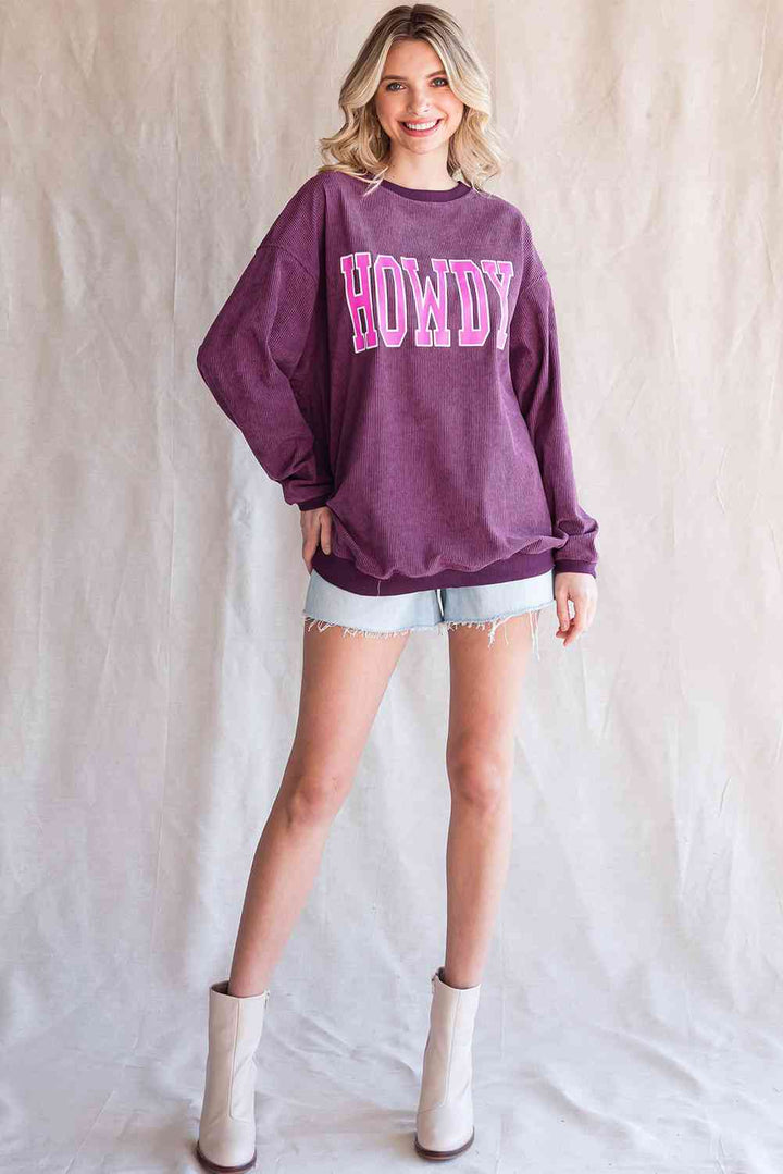 HOWDY Graphic Dropped Shoulder Sweatshirt |1mrk.com