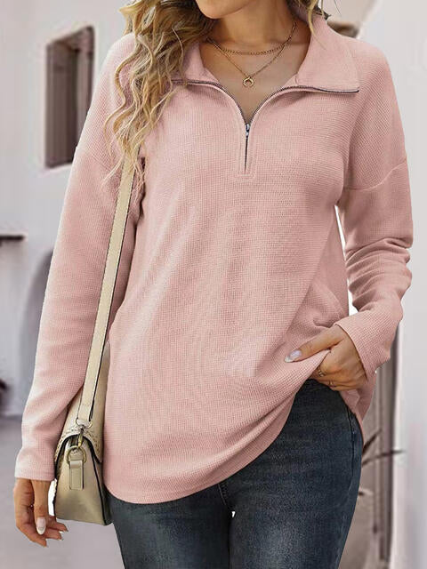 Half-Zip Drop Shoulder Sweatshirt |1mrk.com