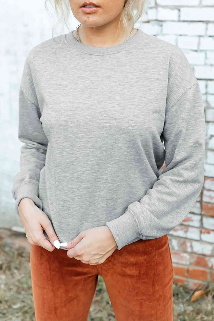 Drop Shoulder Ribbed Trim Sweatshirt |1mrk.com