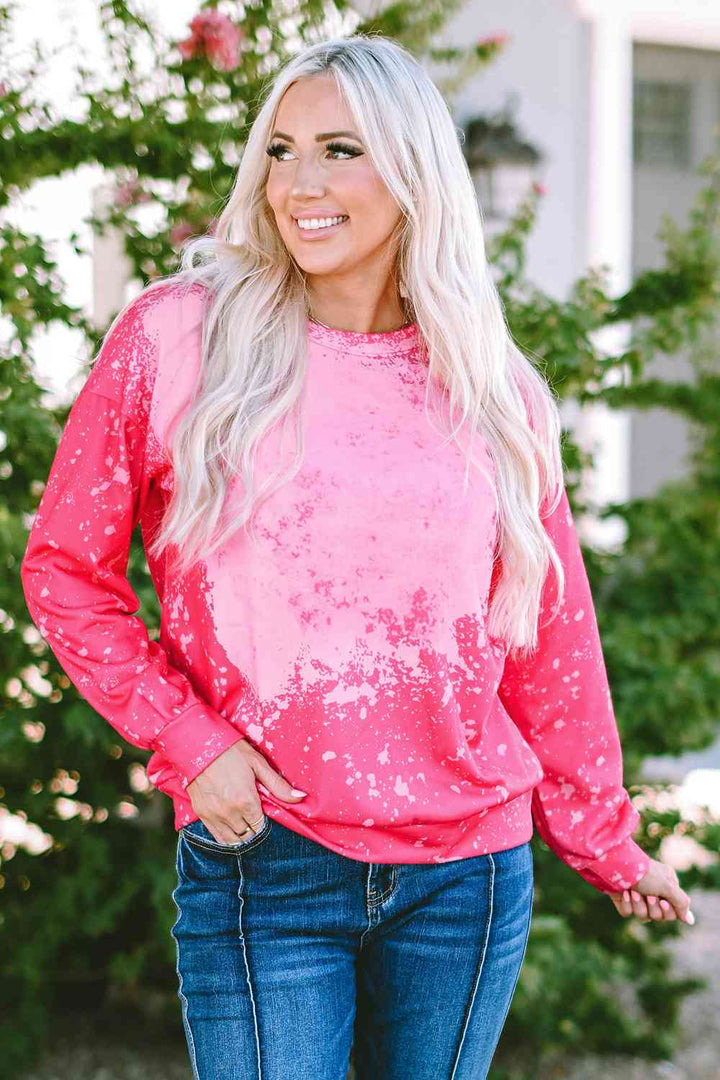 Tie Dye Long Sleeve Pullover Sweatshirt |1mrk.com