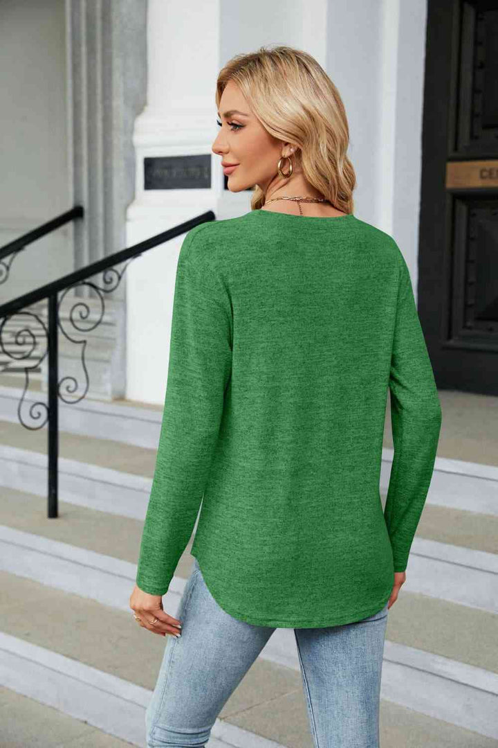 Round Neck Long Sleeve T-Shirt | 1mrk.com