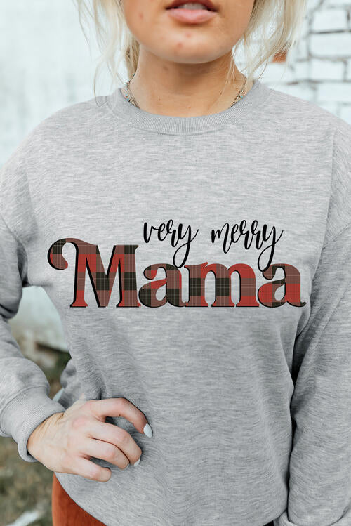 MAMA Round Neck Drop Shoulder Sweatshirt |1mrk.com