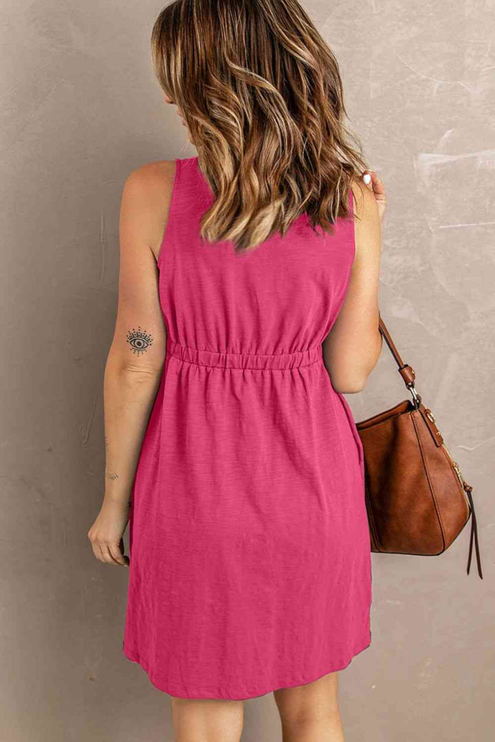 Sleeveless Button Down Mini Magic Dress | 1mrk.com