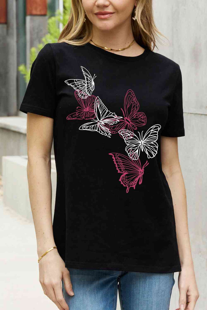 Simply Love Simply Love Full Size Butterfly Graphic Cotton Tee | 1mrk.com