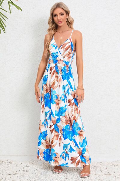 Printed Surplice Maxi Cami Dress | Trendsi