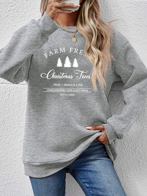 Graphic Round Neck Dropped Shoulder Sweatshirt |1mrk.com