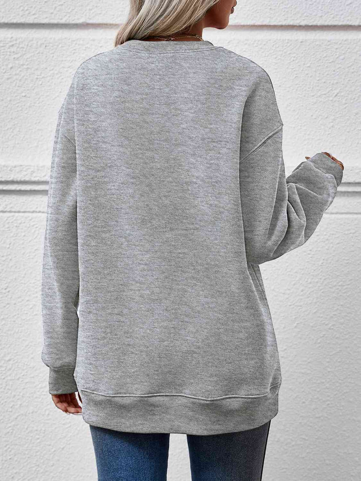 Round Neck Long Sleeve Sweatshirt |1mrk.com