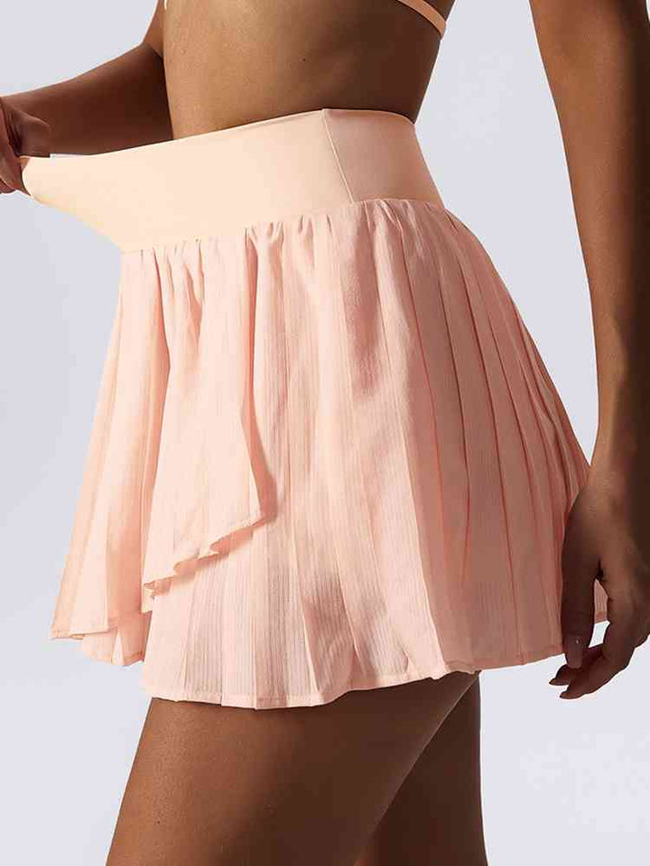 Pleated Wide Waistband Sports Skirt |1mrk.com