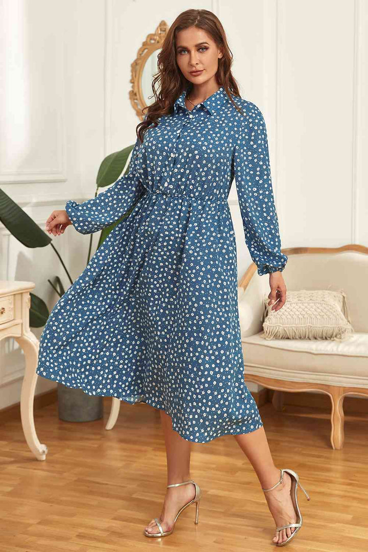 Plus Size Long Sleeve Shirt Dress |1mrk.com