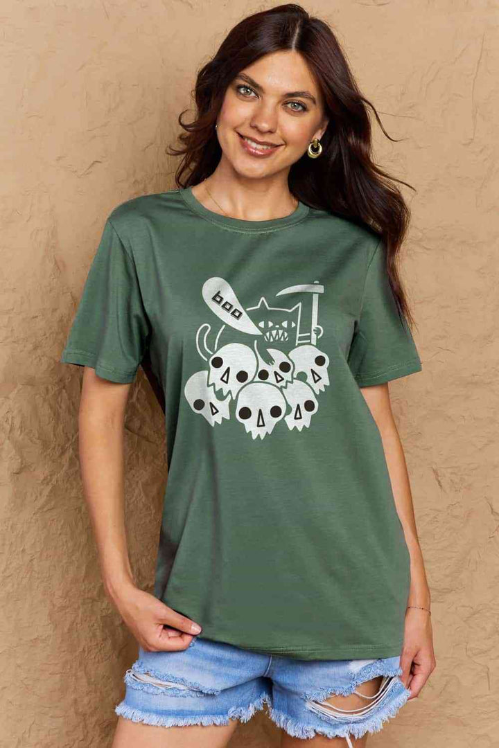 Simply Love Full Size Graphic BOO Cotton T-Shirt | 1mrk.com