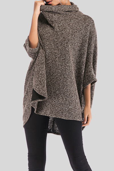 Turtleneck Batwing Sleeve Sweater |1mrk.com