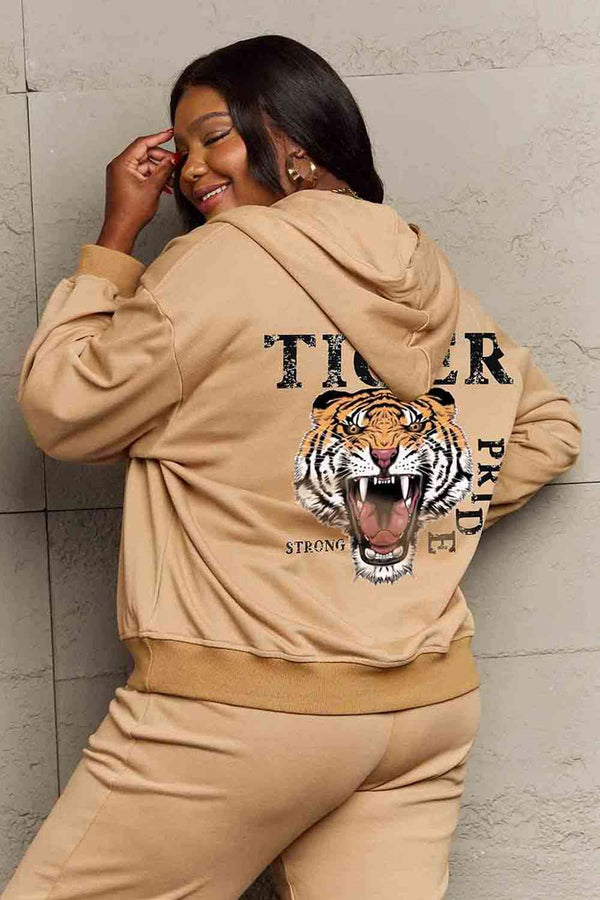 Simply Love Full Size TIGER STRONG PRIDE Graphic Hoodie | 1mrk.com