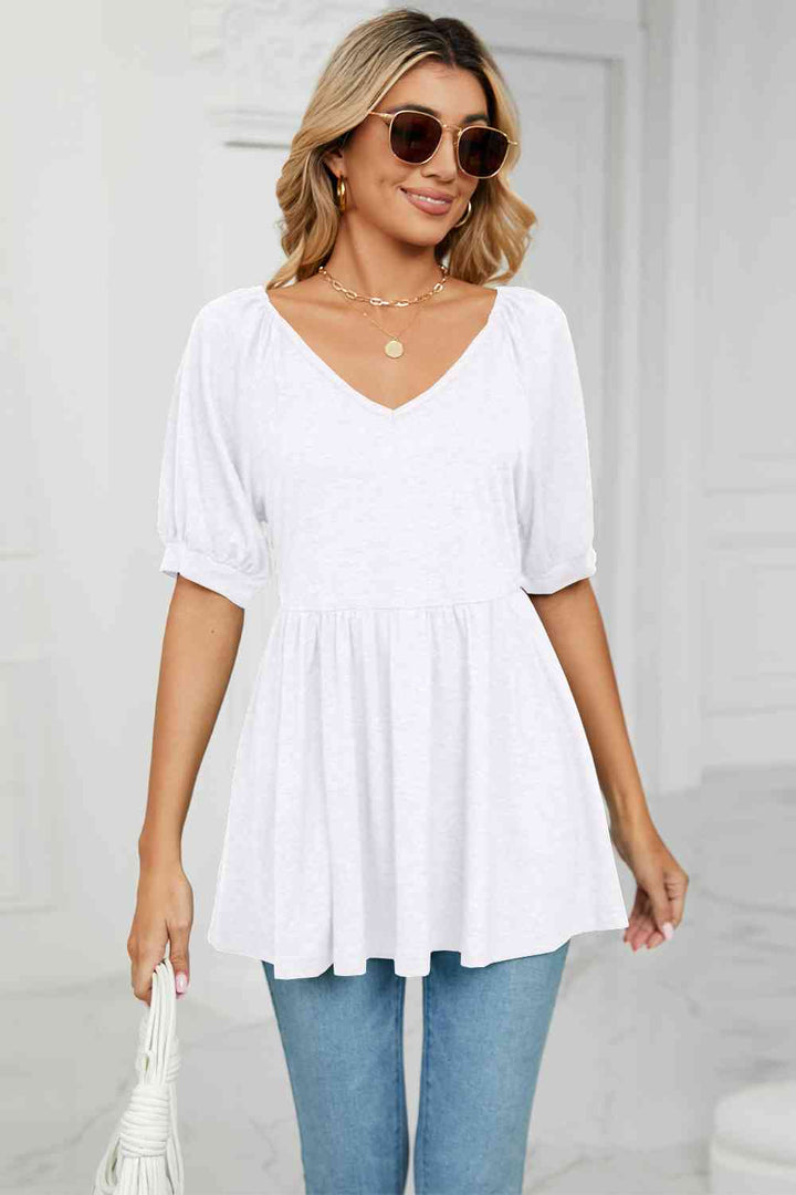 V-Neck Babydoll Top | 1mrk.com