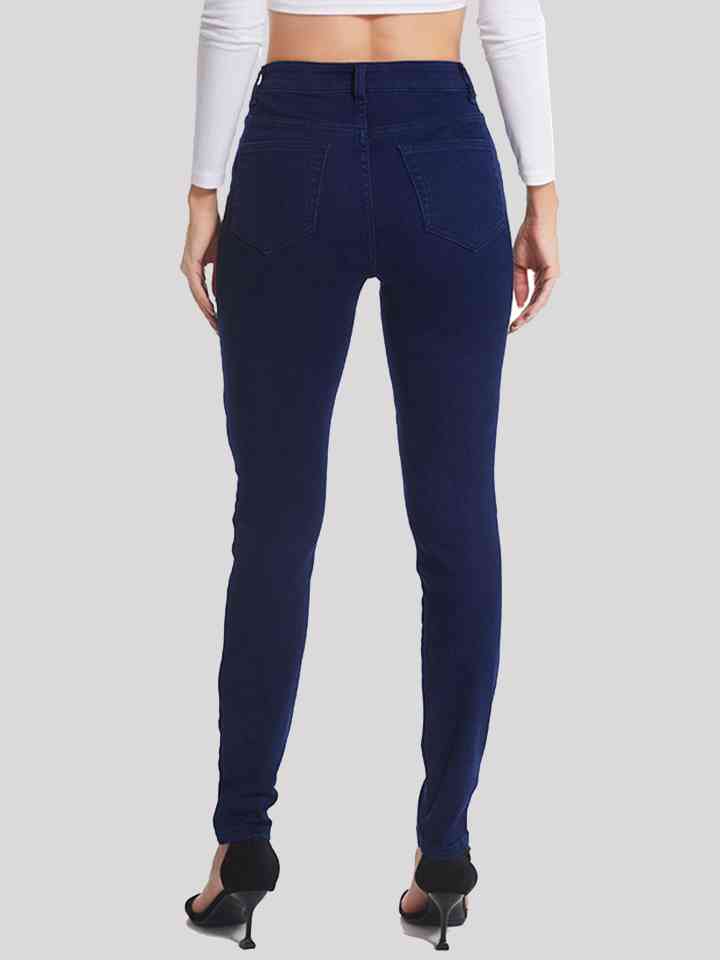 Full Size Buttoned Long Jeans | 1mrk.com