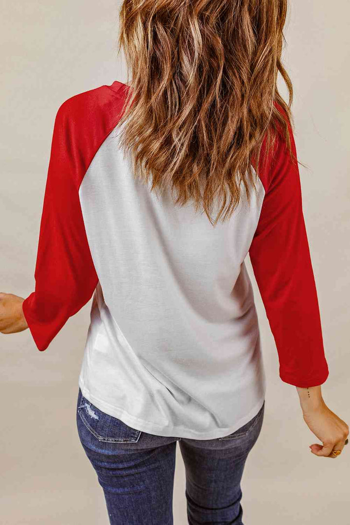 Simply Love PARTY IN THE USA Graphic Raglan Sleeve Tee | 1mrk.com