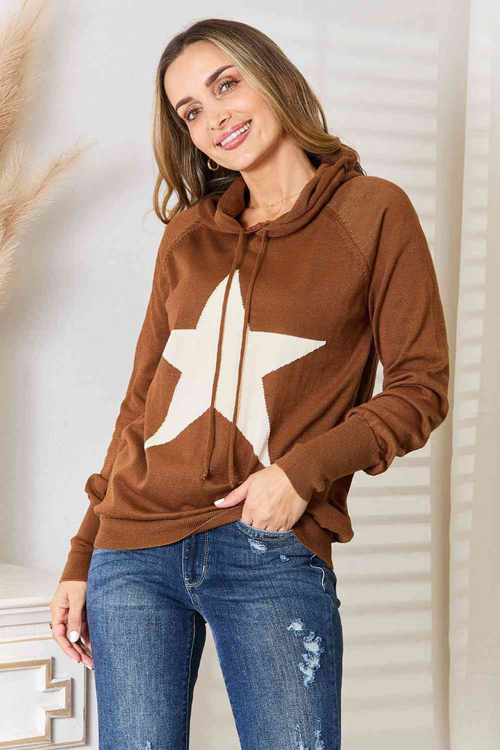 Heimish Full Size Star Graphic Hooded Sweater |1mrk.com