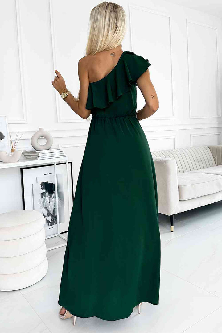 Maxi Dress One-Shoulder Ruffled | 1mrk.com