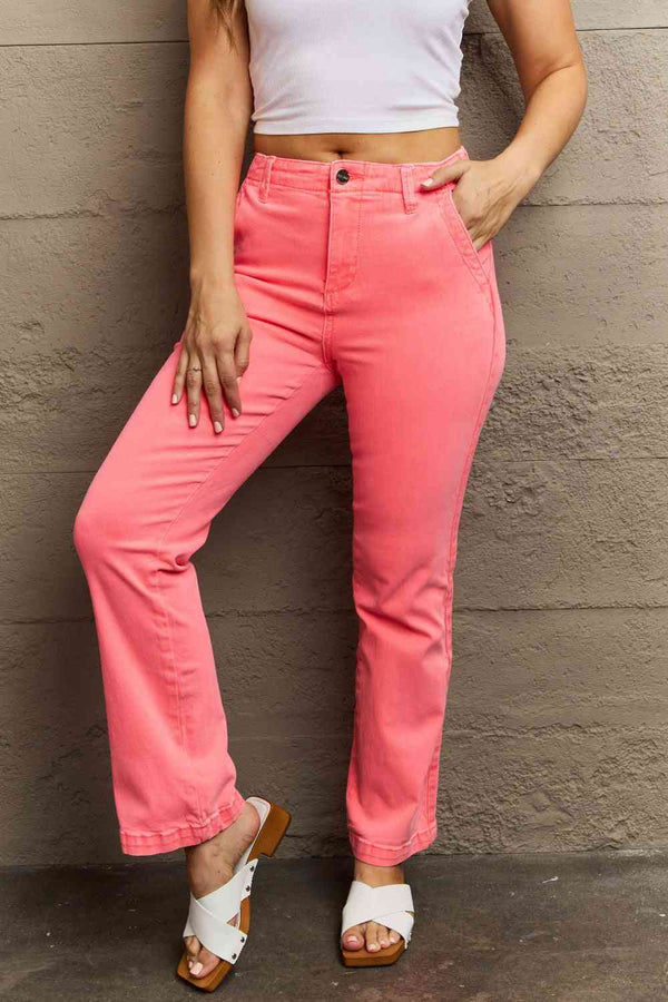 RISEN Kenya Full Size High Waist Side Twill Straight Jeans | 1mrk.com